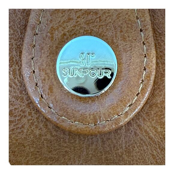 Sunpour Vintage Brown Faux Leather RFID Wallet Double Zip 24 Card Slots - Picture 9 of 9